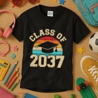 Kindergarten To Graduation Class Of 2037 Grow With Me Kids T-Shirt thumb 3