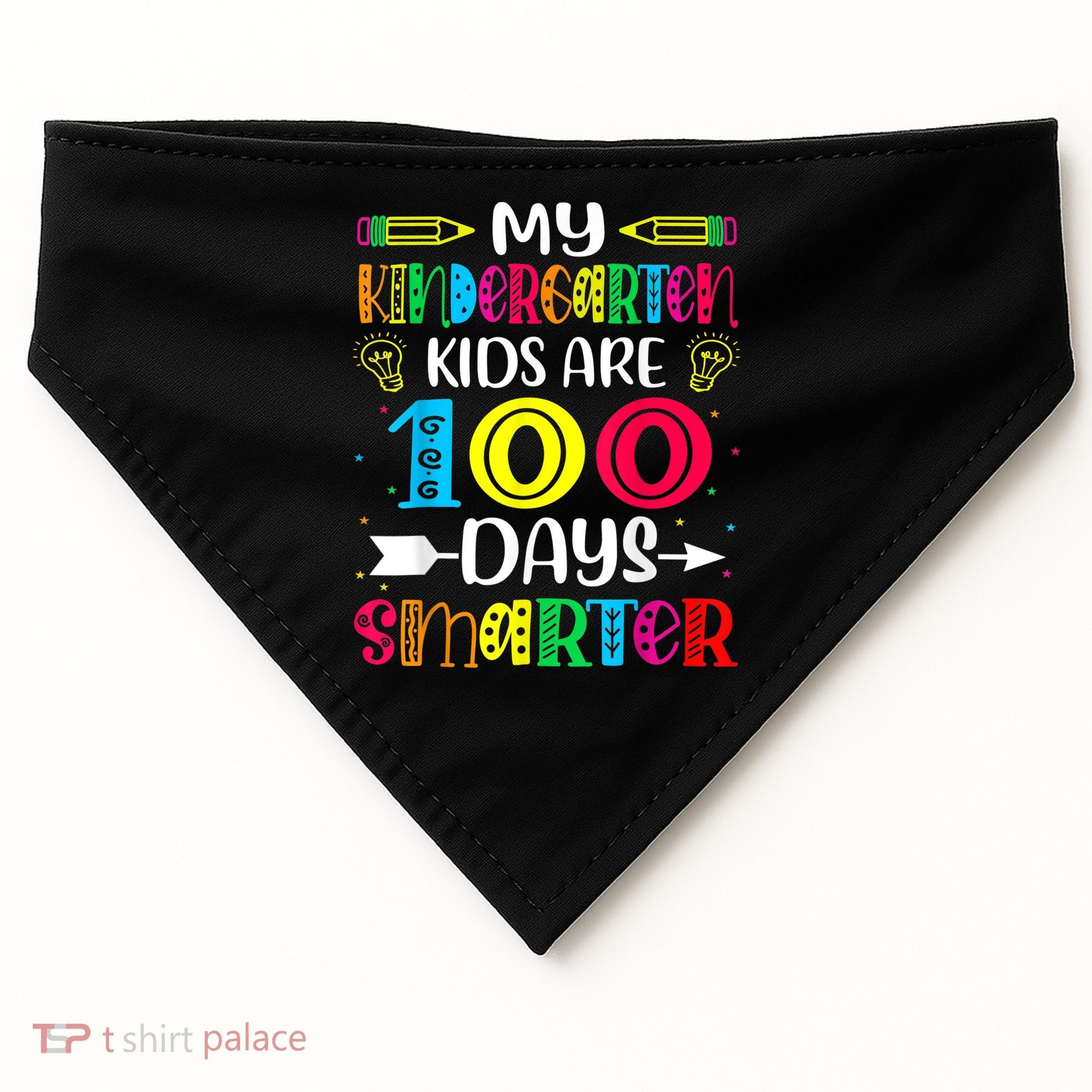 Kindergarten Teacher Gift 100 Days Smarter 100th Day Of School USA-Made Doggie Bandana