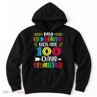 Kindergarten Teacher Gift 100 Days Smarter 100th Day Of School Hoodie thumb 0