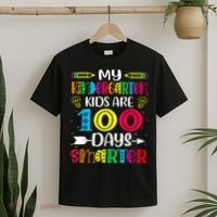 Kindergarten Teacher Gift 100 Days Smarter 100th Day Of School T-Shirt thumb 2