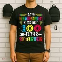 Kindergarten Teacher Gift 100 Days Smarter 100th Day Of School T-Shirt thumb 6