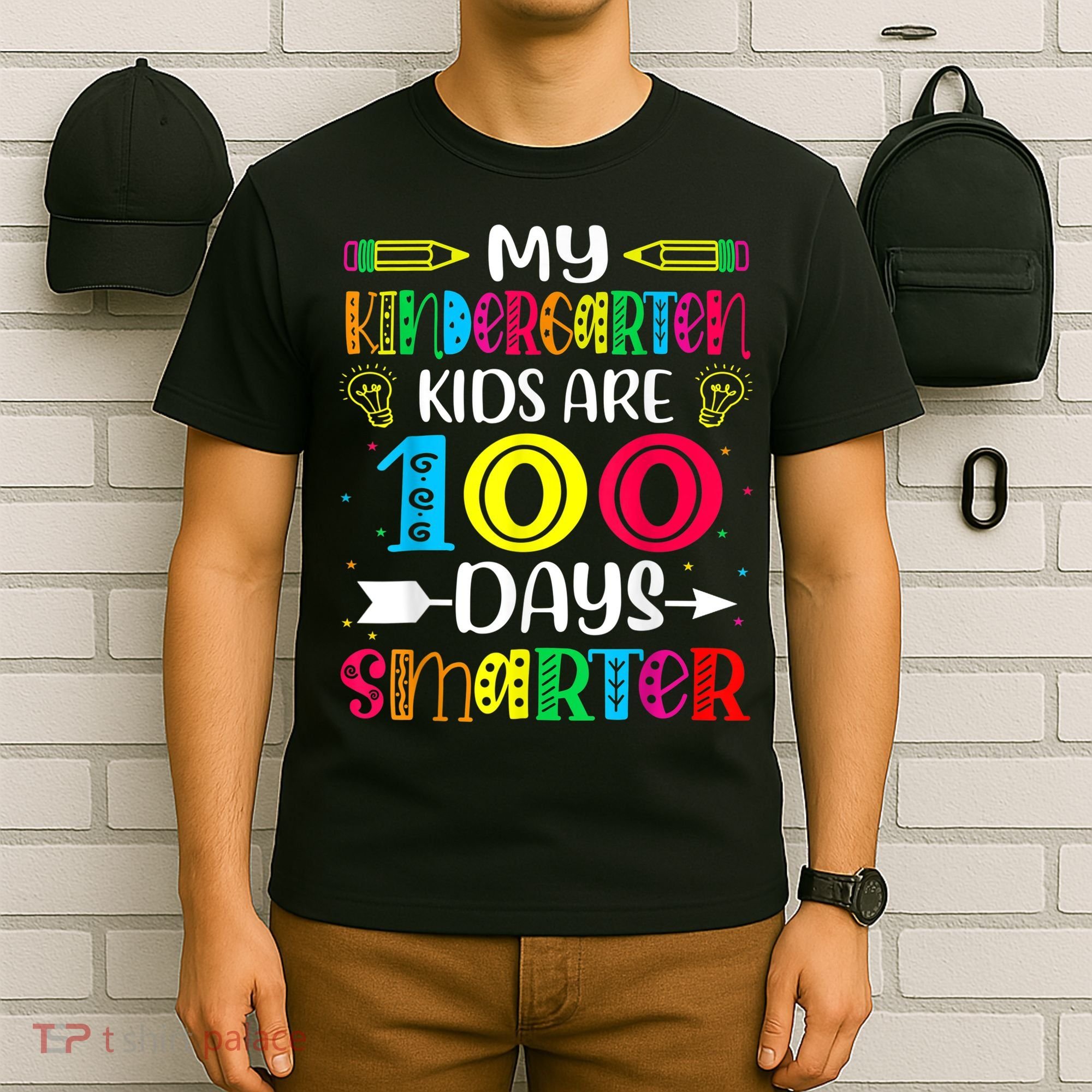 Kindergarten Teacher Gift 100 Days Smarter 100th Day Of School T-Shirt