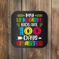 Kindergarten Teacher Gift 100 Days Smarter 100th Day Of School Coaster thumb 0