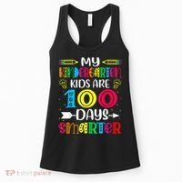 Kindergarten Teacher Gift 100 Days Smarter 100th Day Of School Women's Tank Top thumb 0