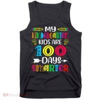 Kindergarten Teacher Gift 100 Days Smarter 100th Day Of School Tank Top thumb 0