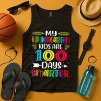 Kindergarten Teacher Gift 100 Days Smarter 100th Day Of School Tank Top thumb 4