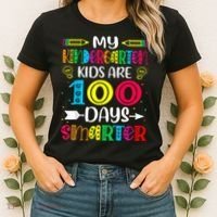 Kindergarten Teacher Gift 100 Days Smarter 100th Day Of School Women's T-Shirt thumb 2