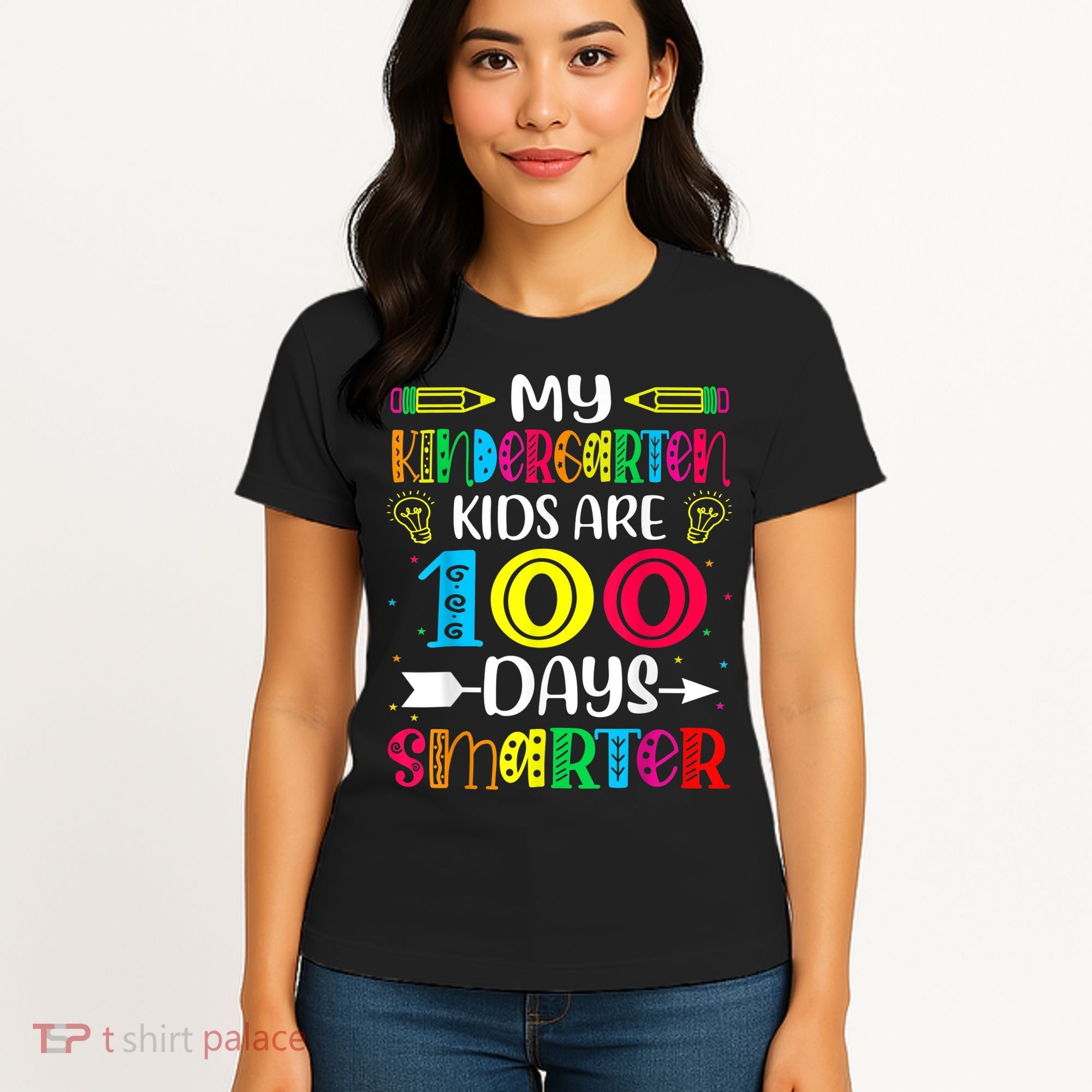 Kindergarten Teacher Gift 100 Days Smarter 100th Day Of School Women's T-Shirt