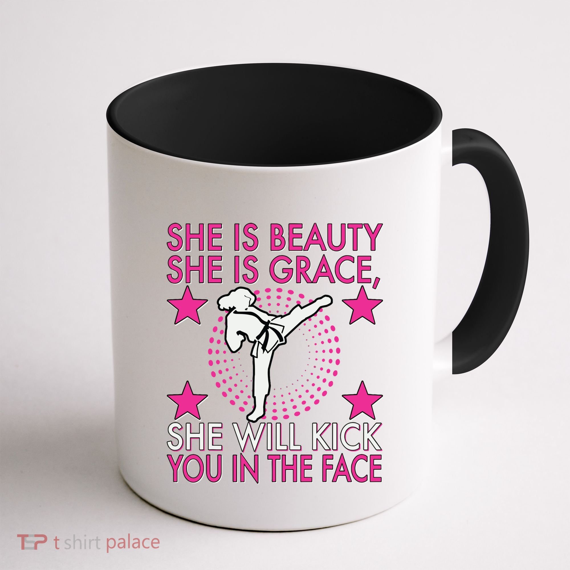 Karate Taekwondo Girl Women Karate Kick Coffee Mug