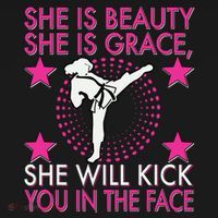 Karate Taekwondo Girl Women Karate Kick Ornament thumb 1