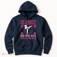 Karate Taekwondo Girl Women Karate Kick Hoodie thumb 0