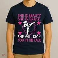 Karate Taekwondo Girl Women Karate Kick T-Shirt thumb 3