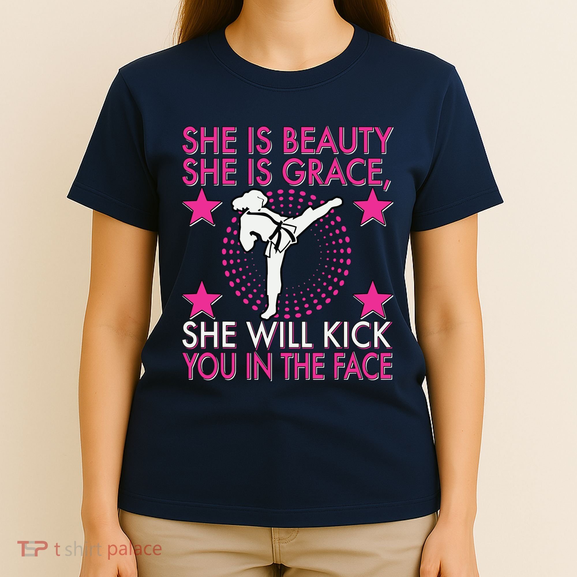 Karate Taekwondo Girl Women Karate Kick T-Shirt