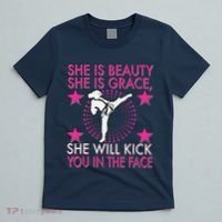 Karate Taekwondo Girl Women Karate Kick T-Shirt thumb 5