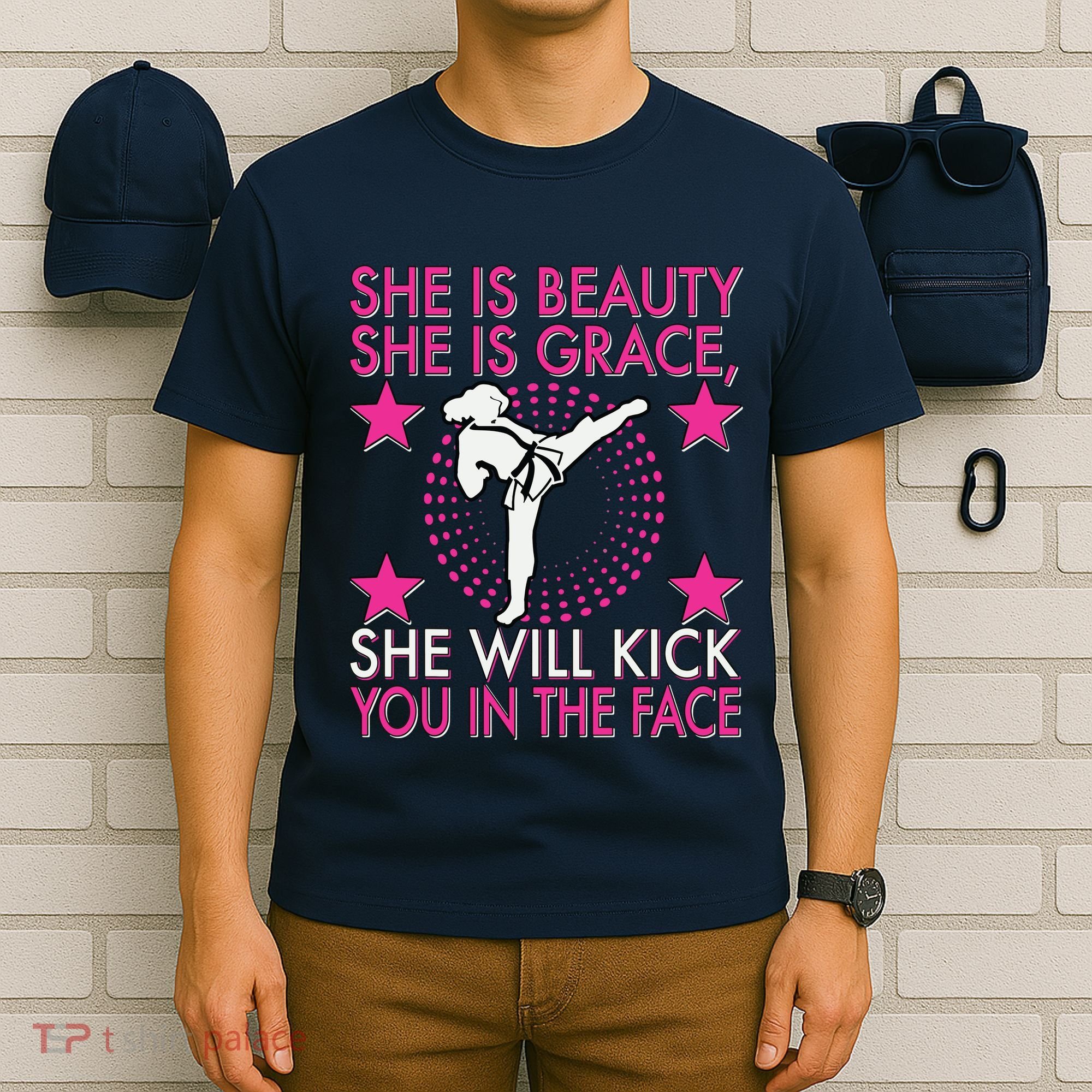 Karate Taekwondo Girl Women Karate Kick T-Shirt