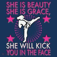 Karate Taekwondo Girl Women Karate Kick T-Shirt thumb 7