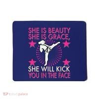 Karate Taekwondo Girl Women Karate Kick Mousepad thumb 0