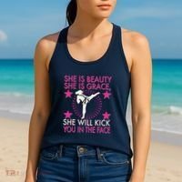 Karate Taekwondo Girl Women Karate Kick Women's Tank Top thumb 2