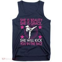 Karate Taekwondo Girl Women Karate Kick Tank Top thumb 0