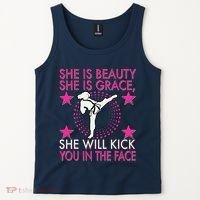 Karate Taekwondo Girl Women Karate Kick Tank Top thumb 2