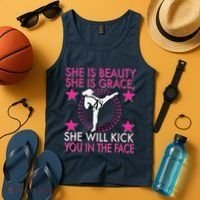 Karate Taekwondo Girl Women Karate Kick Tank Top thumb 4