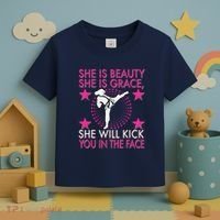 Karate Taekwondo Girl Women Karate Kick Toddler T-Shirt thumb 3