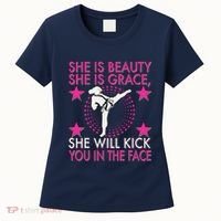 Karate Taekwondo Girl Women Karate Kick Women's T-Shirt thumb 0