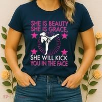 Karate Taekwondo Girl Women Karate Kick Women's T-Shirt thumb 2