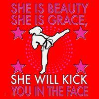 Karate Taekwondo Girl Women Karate Kick Santa Hat thumb 1