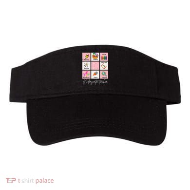 Kindergarten Teacher Grid Watercolor Coquette Bow Visor