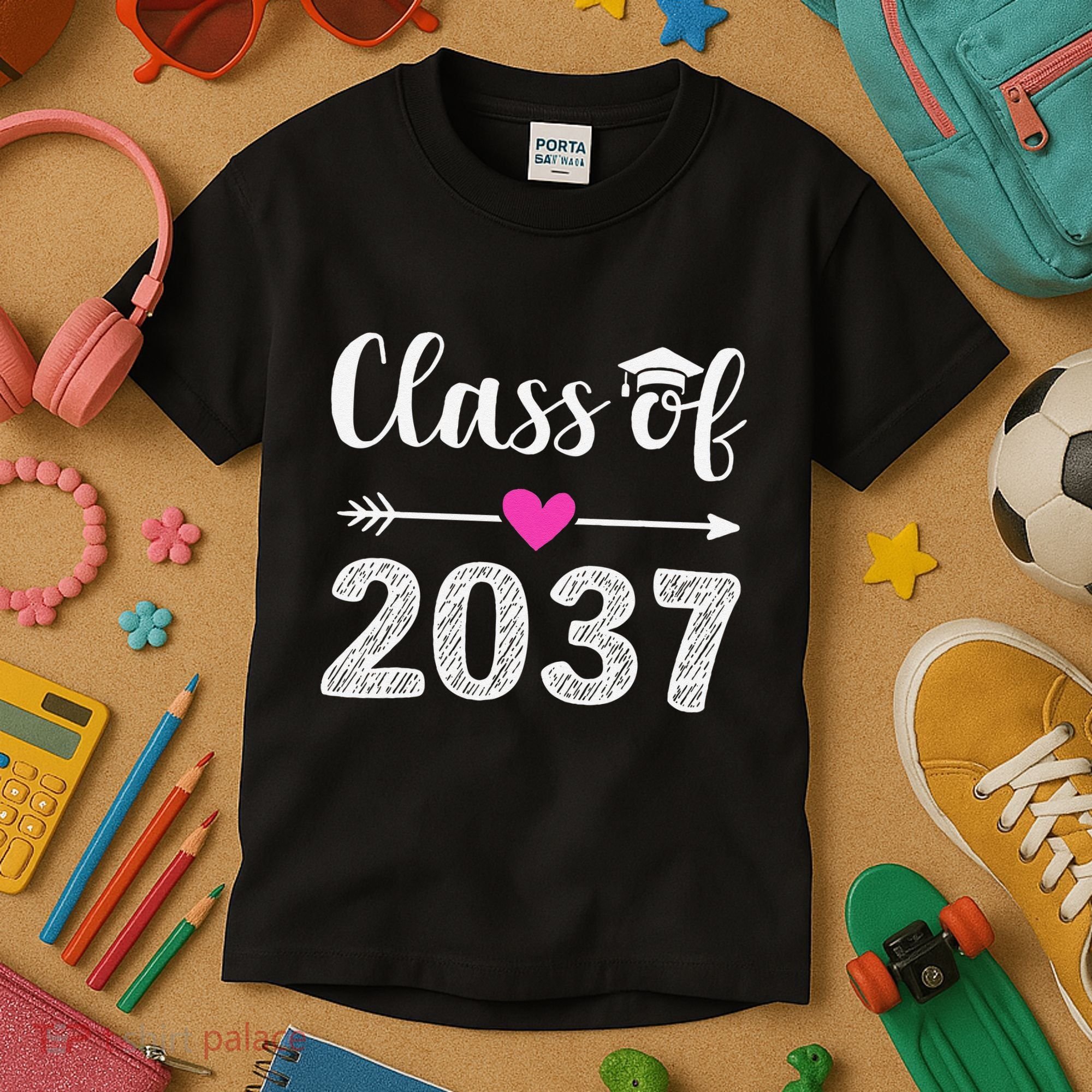 Kindergarten To Graduation Grow With Me Class Of 2037 Gift Kids T-Shirt