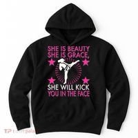 Karate Taekwondo Girl Women Karate Kick Hoodie thumb 0