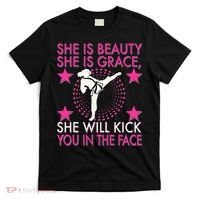 Karate Taekwondo Girl Women Karate Kick T-Shirt thumb 0