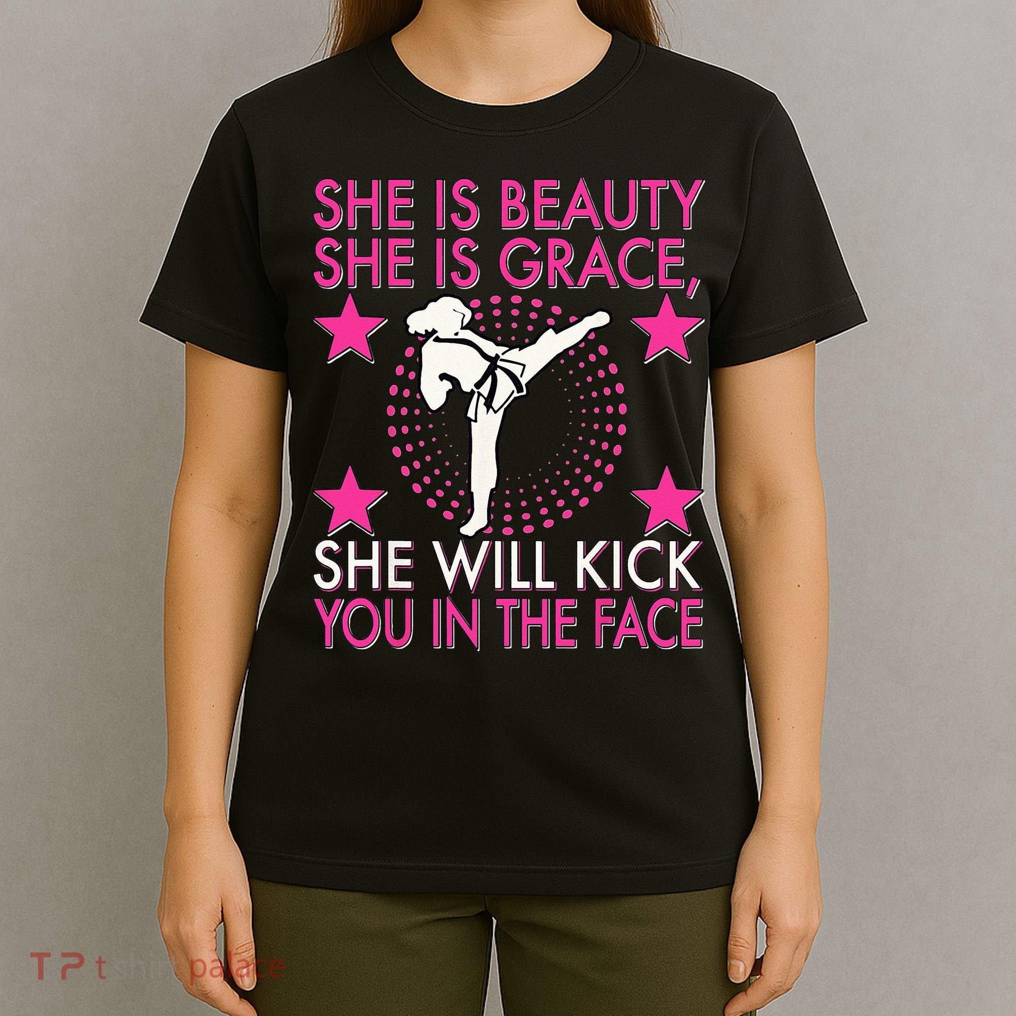 Karate Taekwondo Girl Women Karate Kick T-Shirt