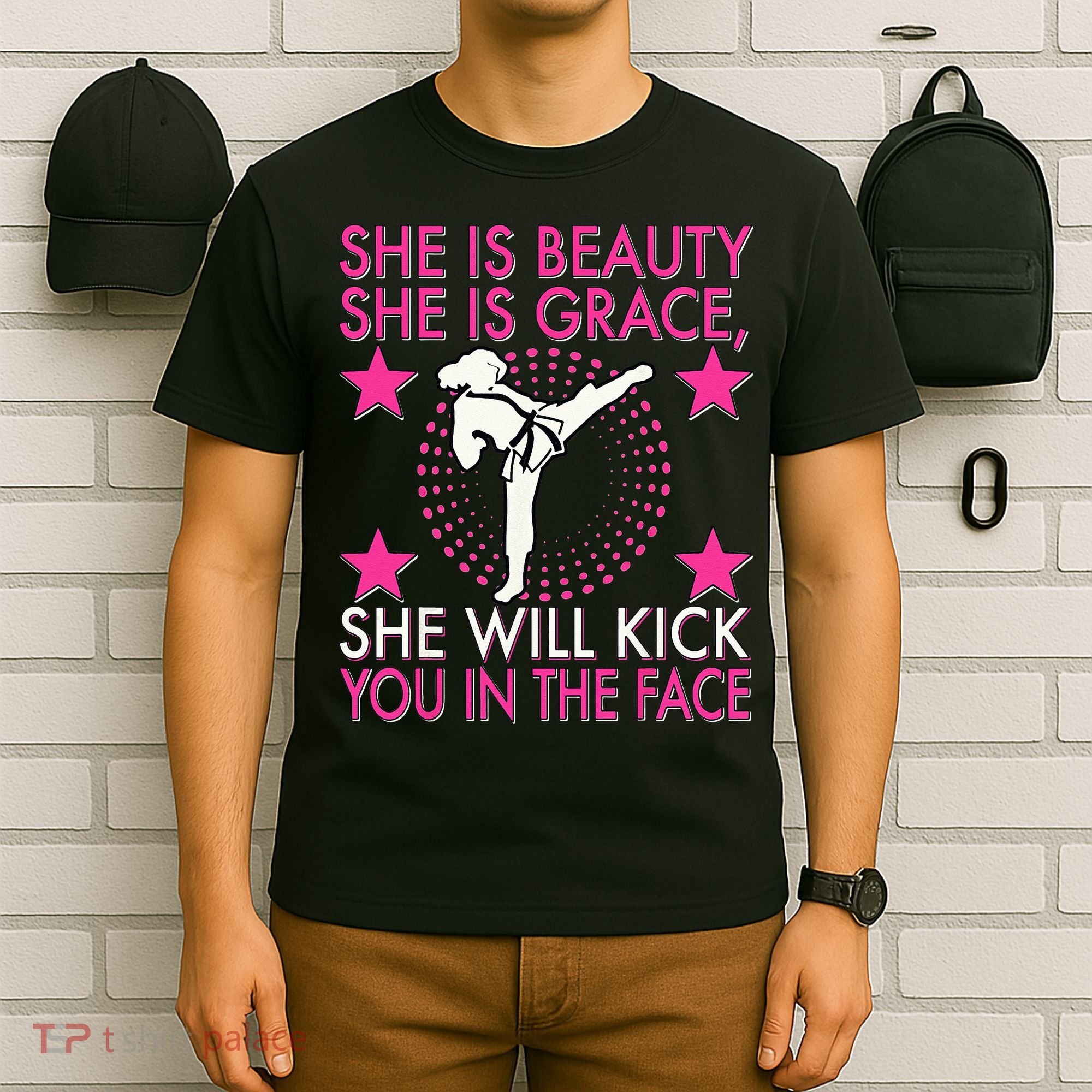 Karate Taekwondo Girl Women Karate Kick T-Shirt