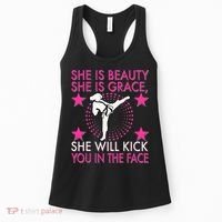 Karate Taekwondo Girl Women Karate Kick Women's Tank Top thumb 0