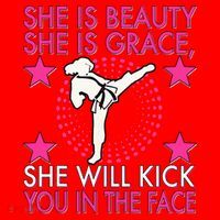 Karate Taekwondo Girl Women Karate Kick Santa Hat thumb 1