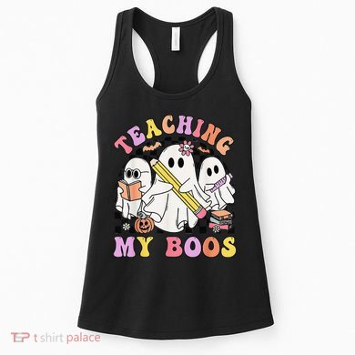 Kindergarten Teacher Halloween Cute Ghosts Teaching My Boos Women's Tank Top