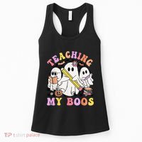 Kindergarten Teacher Halloween Cute Ghosts Teaching My Boos Women's Tank Top thumb 0