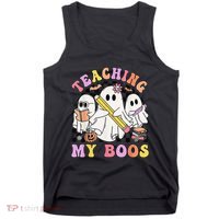 Kindergarten Teacher Halloween Cute Ghosts Teaching My Boos Tank Top thumb 0
