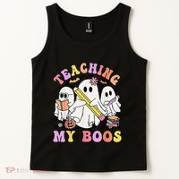 Kindergarten Teacher Halloween Cute Ghosts Teaching My Boos Tank Top thumb 2