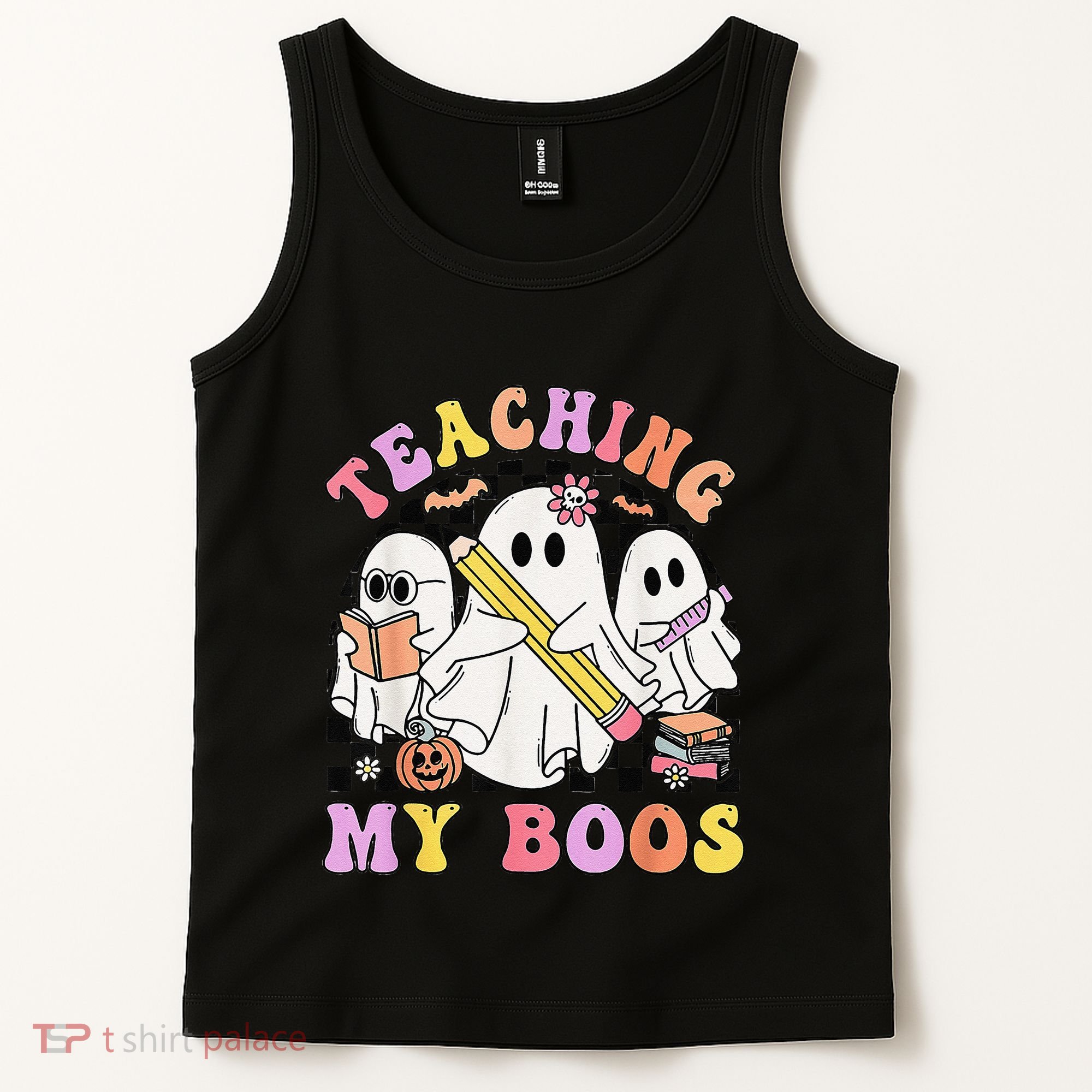 Kindergarten Teacher Halloween Cute Ghosts Teaching My Boos Tank Top