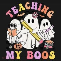Kindergarten Teacher Halloween Cute Ghosts Teaching My Boos Tank Top thumb 6