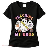 Kindergarten Teacher Halloween Cute Ghosts Teaching My Boos Women's T-Shirt thumb 0