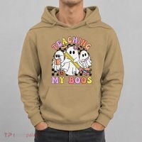 Kindergarten Teacher Halloween Cute Ghosts Teaching My Boos Hoodie thumb 0
