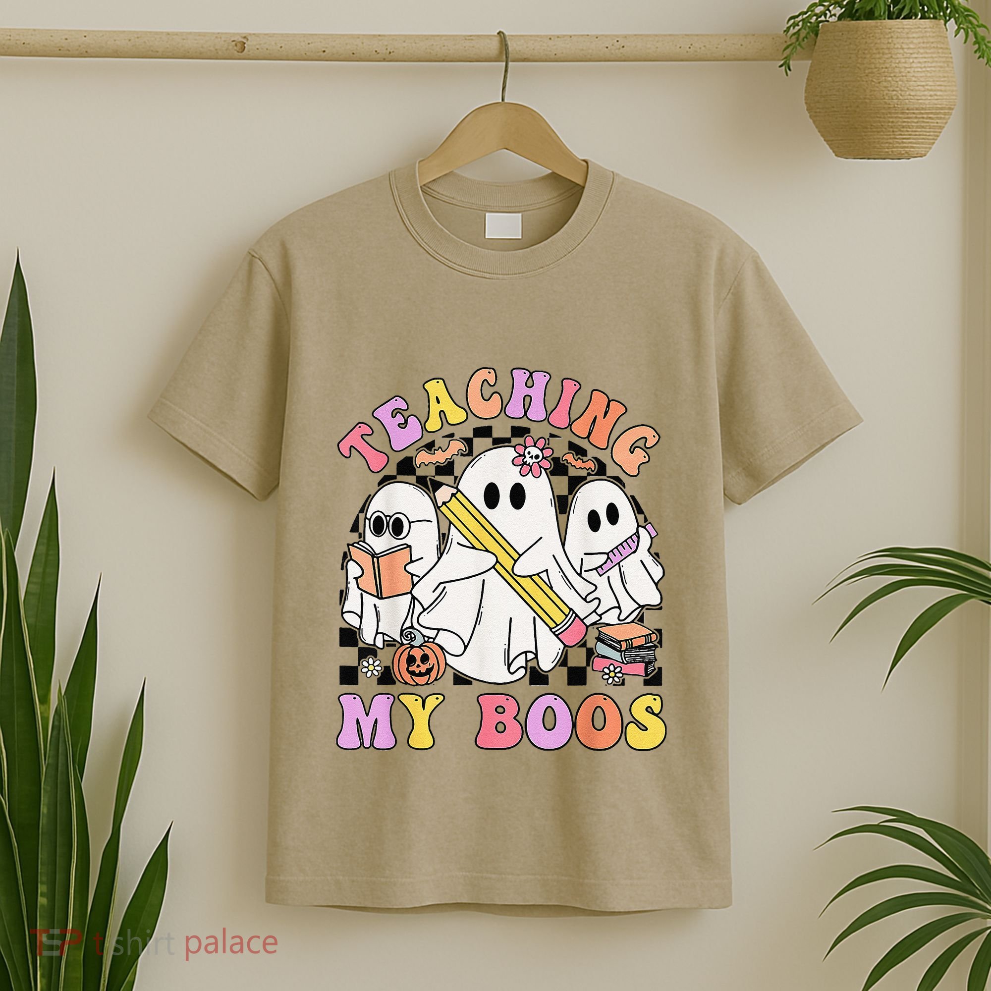 Kindergarten Teacher Halloween Cute Ghosts Teaching My Boos T-Shirt