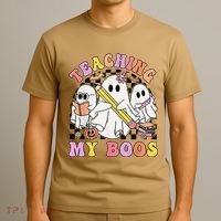 Kindergarten Teacher Halloween Cute Ghosts Teaching My Boos T-Shirt thumb 3