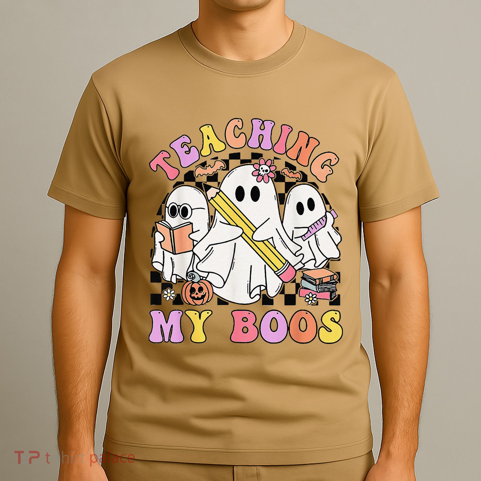 Kindergarten Teacher Halloween Cute Ghosts Teaching My Boos T-Shirt