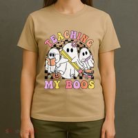 Kindergarten Teacher Halloween Cute Ghosts Teaching My Boos T-Shirt thumb 4