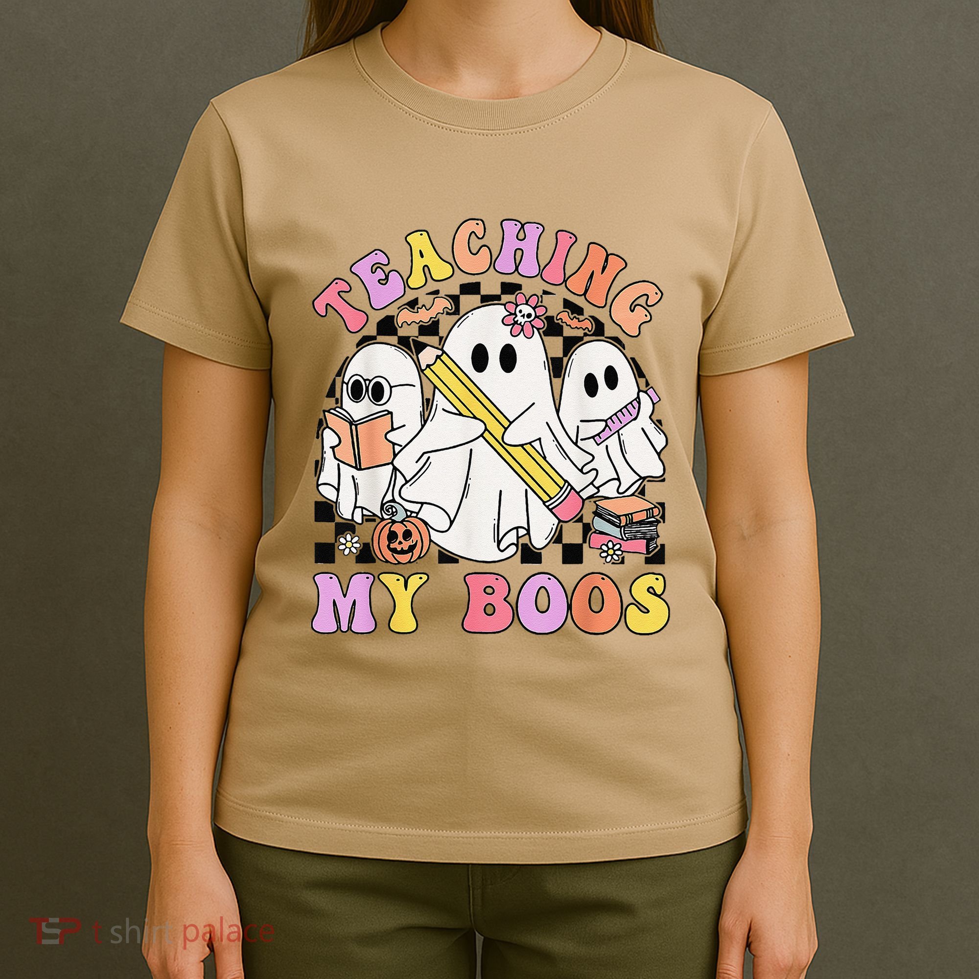 Kindergarten Teacher Halloween Cute Ghosts Teaching My Boos T-Shirt